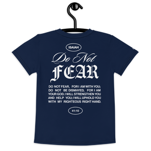 "Do Not Fear, I Am With You" ISAIAH 41:10 Kids Navy Blue Comfort T-Shirt