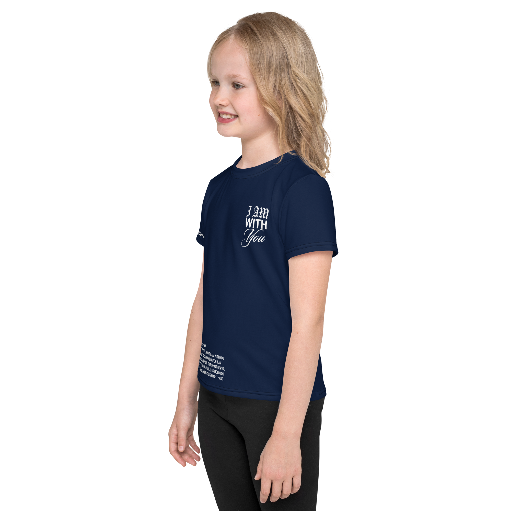 "Do Not Fear, I Am With You" ISAIAH 41:10 Kids Navy Blue Comfort T-Shirt