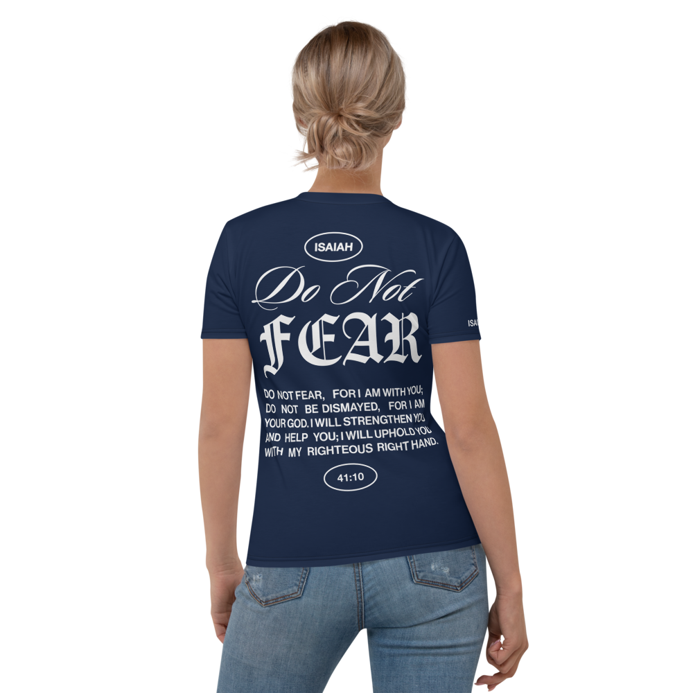 "Do Not Fear, I Am With You" ISAIAH 41:10 Navy Blue Unisex Comfort T-shirts