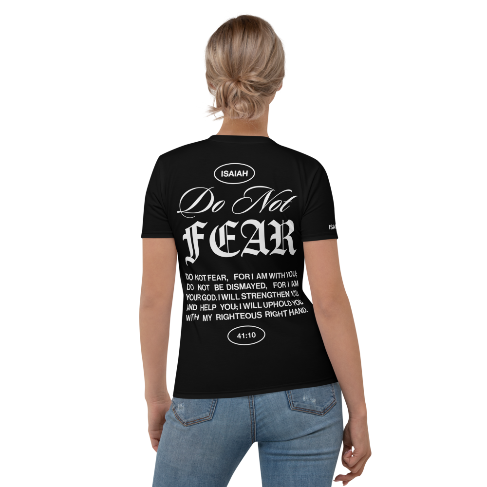 Black Unisex Comfy T-Shirt "Do Not Fear, I Am With You" ISAIAH 41:10