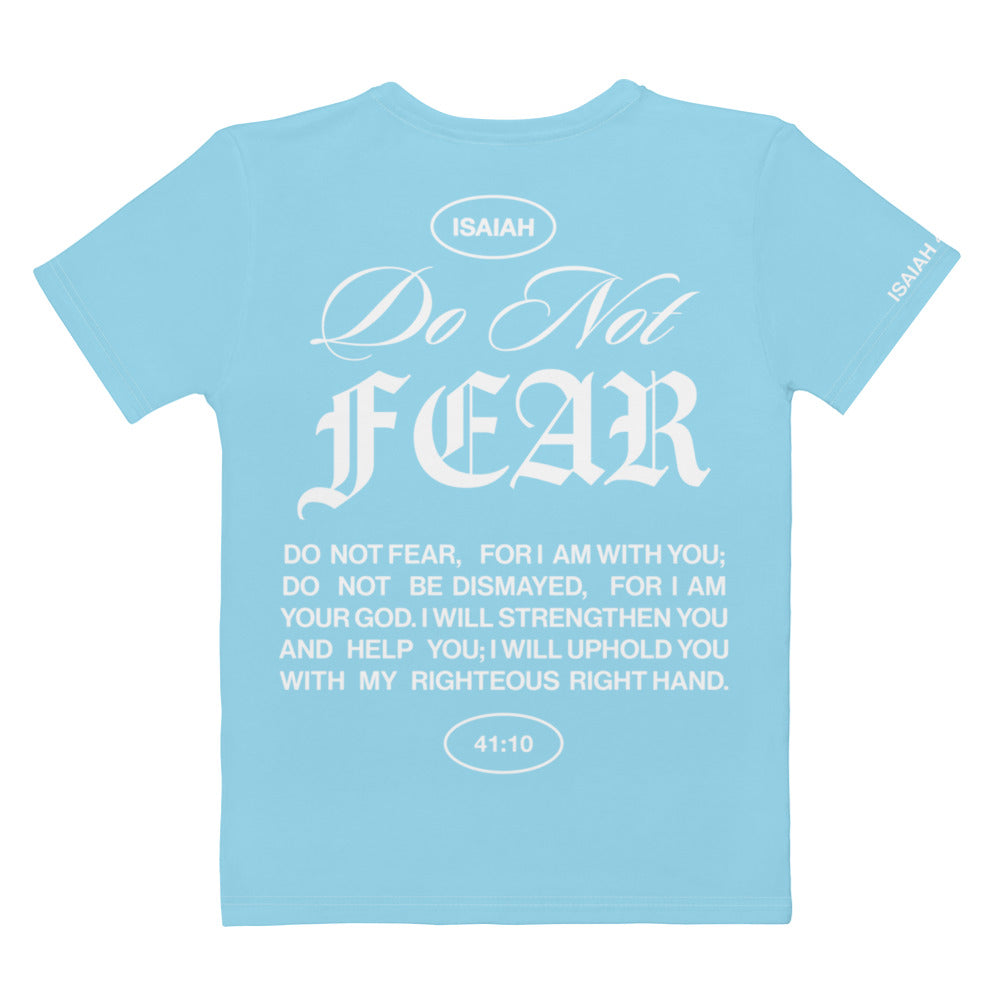 Sky Blue "Do Not Fear, I Am With You" ISAIAH 41:10 Women's Comfort T-Shirt