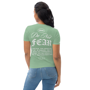 "Do Not Fear, I Am With You" ISAIAH 41:10 Women Sea Green Comfort T-Shirt