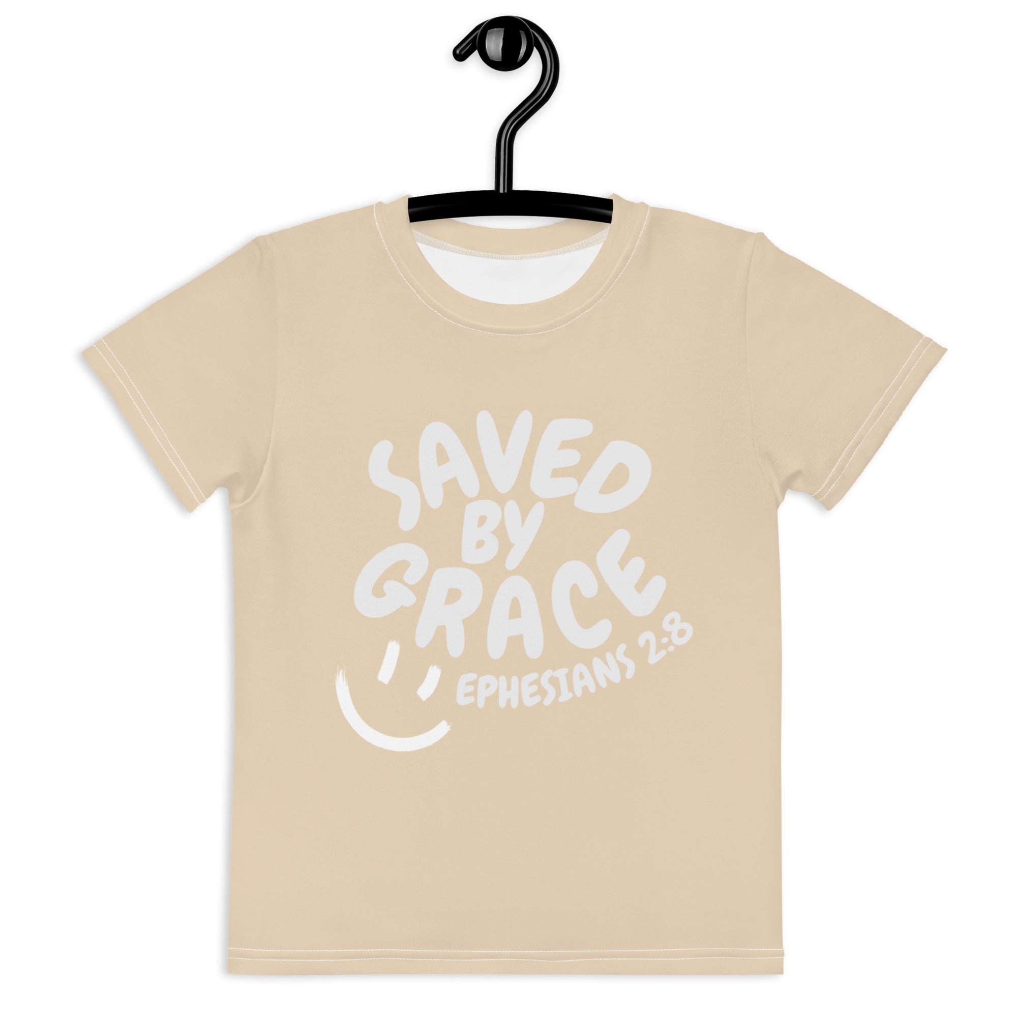 "Saved By Grace" Kids Unisex "Tan" Comfort T-Shirt