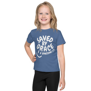 "Saved By Grace" Kids Unisex "Blue Berry" Comfort T-Shirt