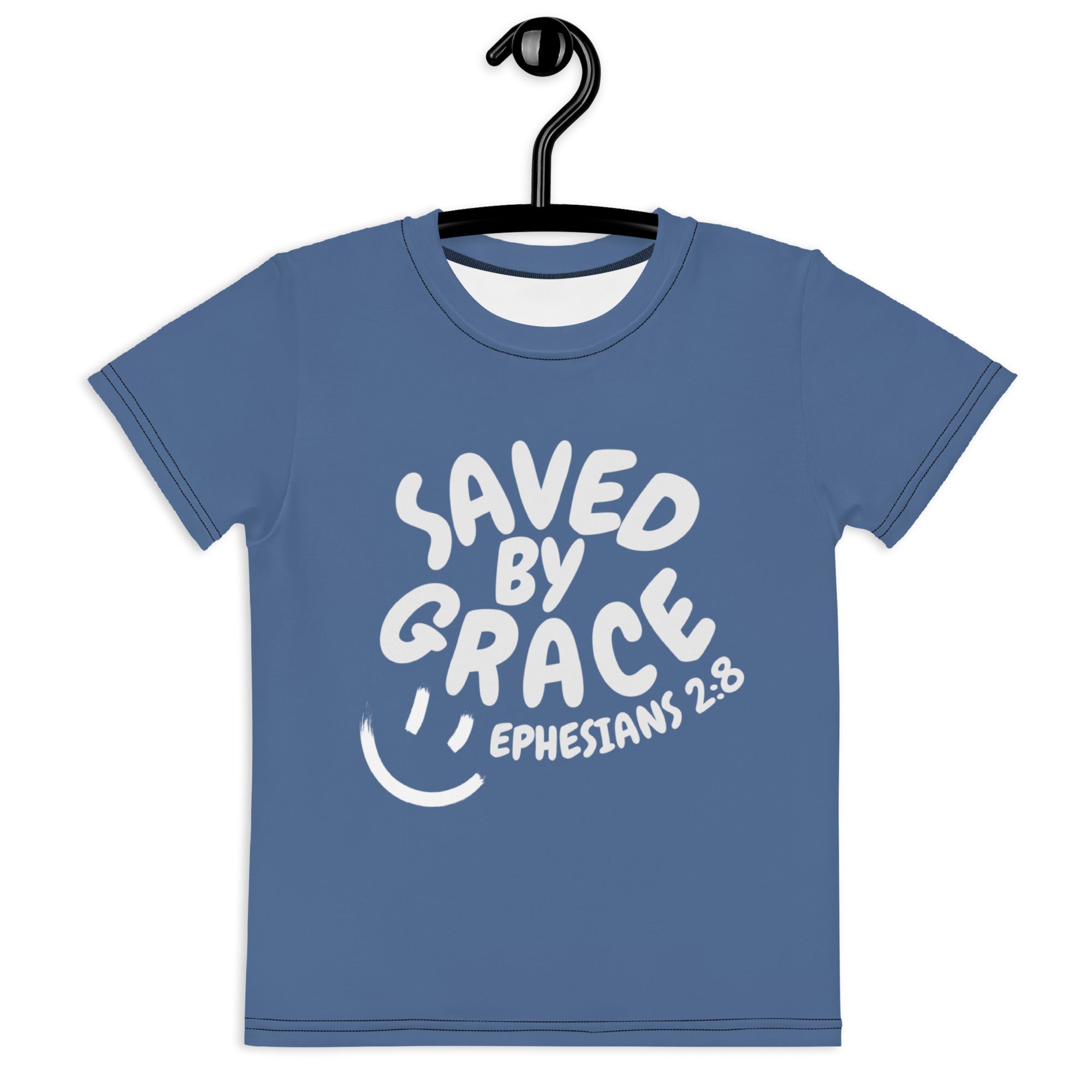 "Saved By Grace" Kids Unisex "Blue Berry" Comfort T-Shirt