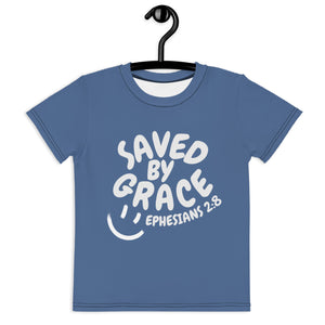 "Saved By Grace" Kids Unisex "Blue Berry" Comfort T-Shirt