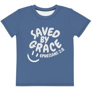 "Saved By Grace" Kids Unisex "Blue Berry" Comfort T-Shirt