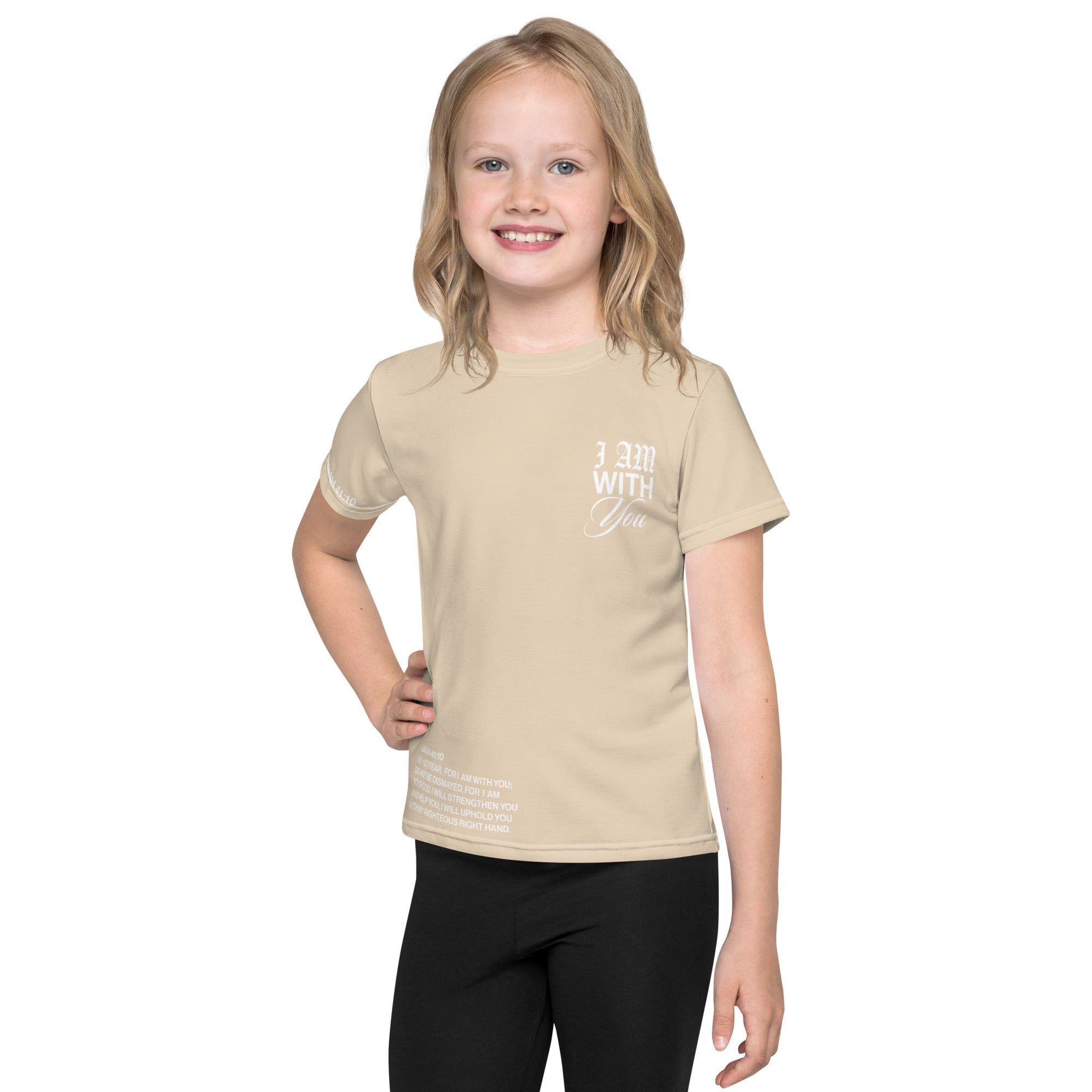 "Do Not Fear, I Am With You" ISAIAH 41:10 Kids Unisex Tan Comfort T-Shirt