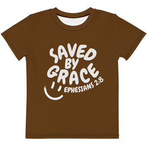 "Saved By Grace" "Chocolate" Kids Comfort Tee