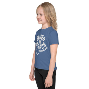 "Saved By Grace" Kids Unisex "Blue Berry" Comfort T-Shirt