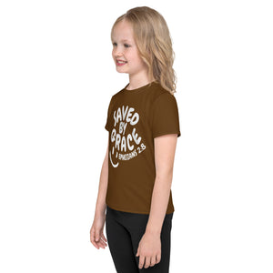 "Saved By Grace" "Chocolate" Kids Comfort Tee