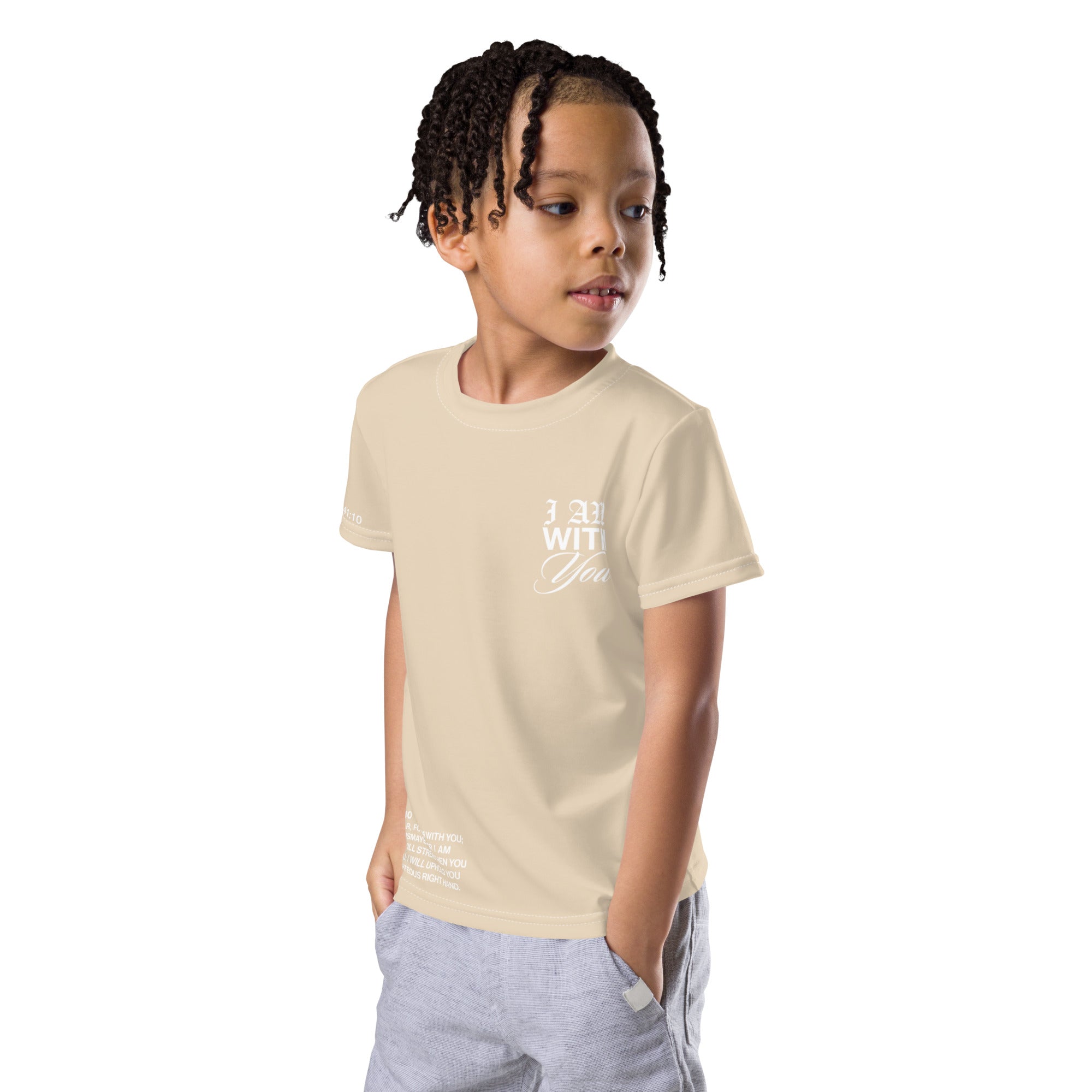 "Do Not Fear, I Am With You" ISAIAH 41:10 Kids Unisex Tan Comfort T-Shirt