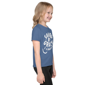 "Saved By Grace" Kids Unisex "Blue Berry" Comfort T-Shirt