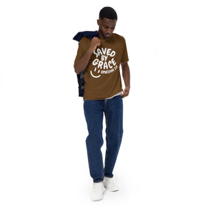 "Saved By Grace" "Chocolate" Unisex Comfort T-Shirt