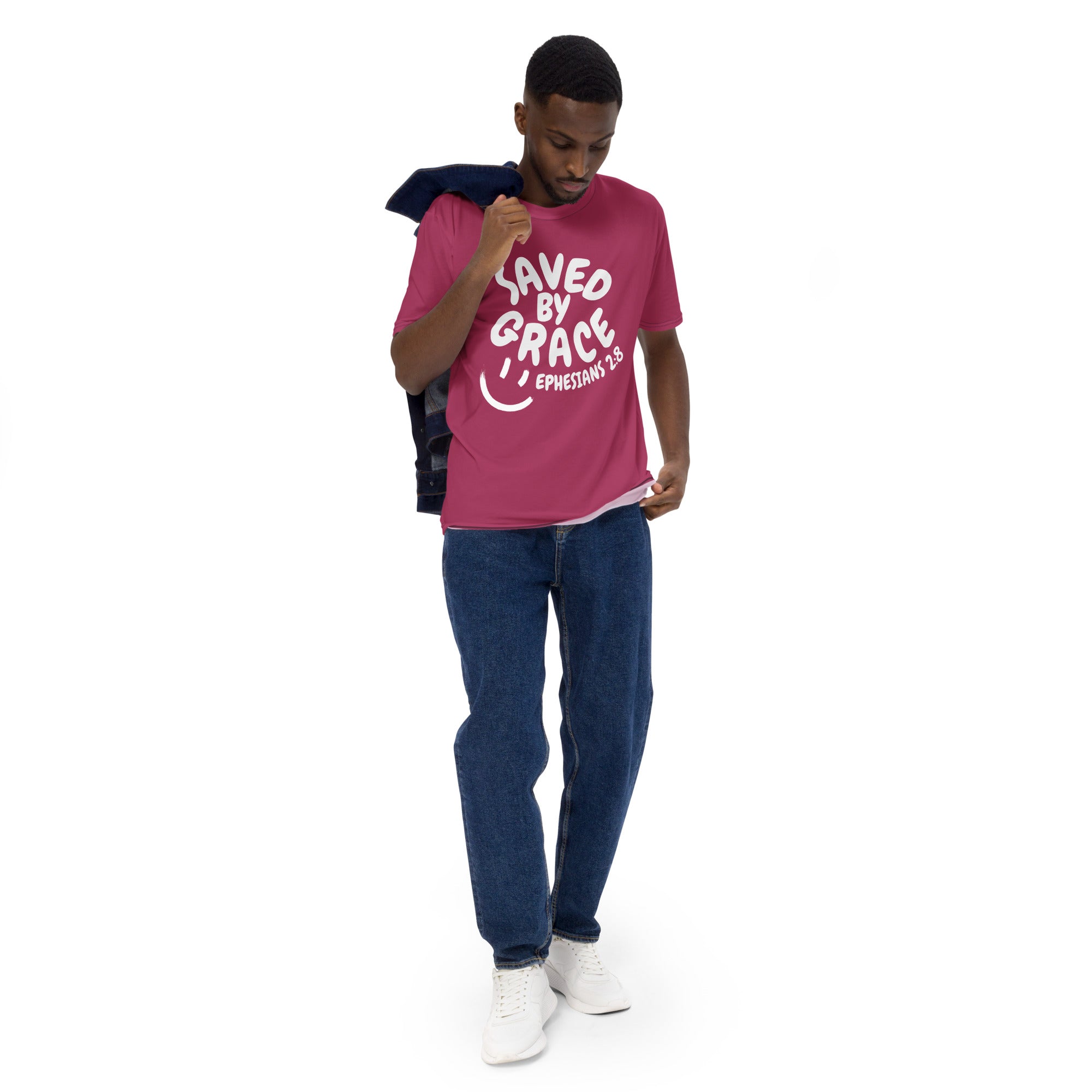 "Saved By Grace" Unisex Raspberry Comfort T-Shirt