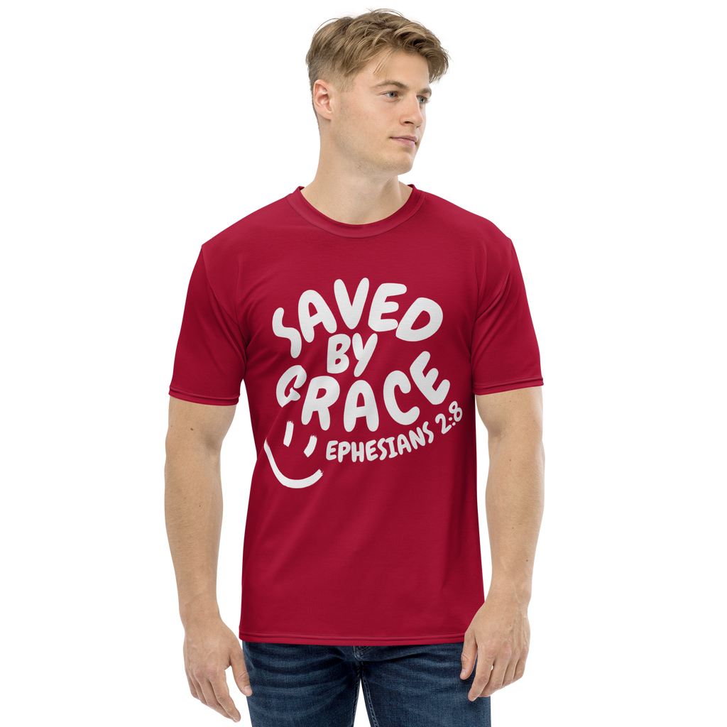 "Saved By Grace" Unisex "Apple Red" Comfort T-Shirt