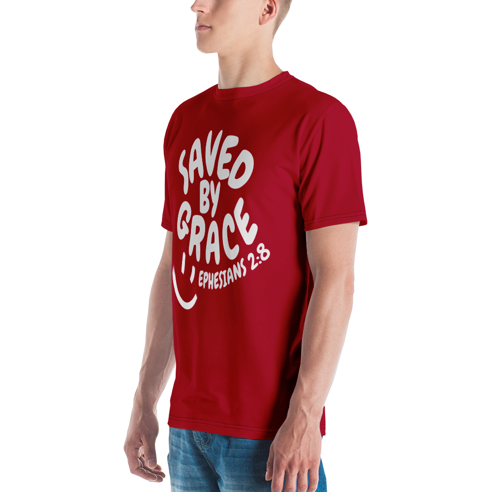 "Saved By Grace" Unisex "Apple Red" Comfort T-Shirt