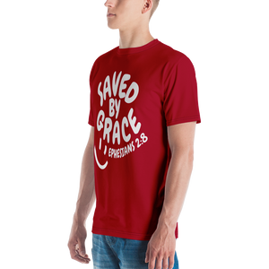 "Saved By Grace" Unisex "Apple Red" Comfort T-Shirt