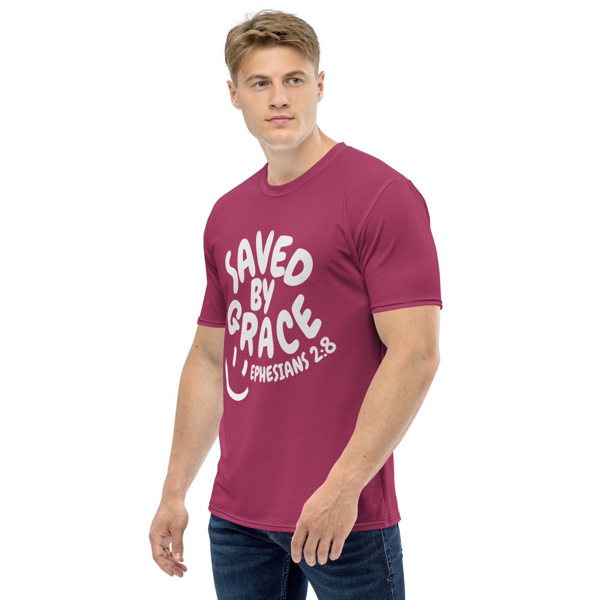 "Saved By Grace" Unisex Raspberry Comfort T-Shirt