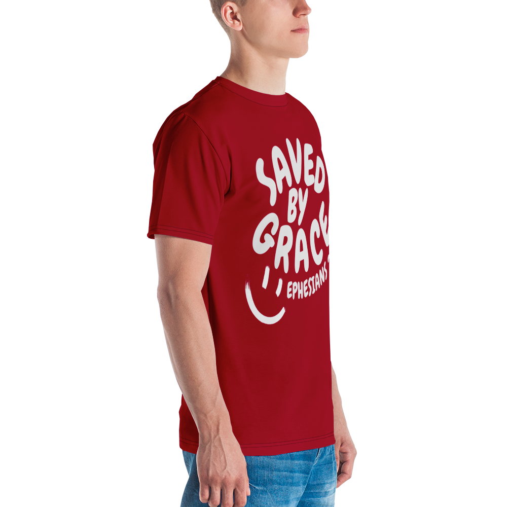 "Saved By Grace" Unisex "Apple Red" Comfort T-Shirt