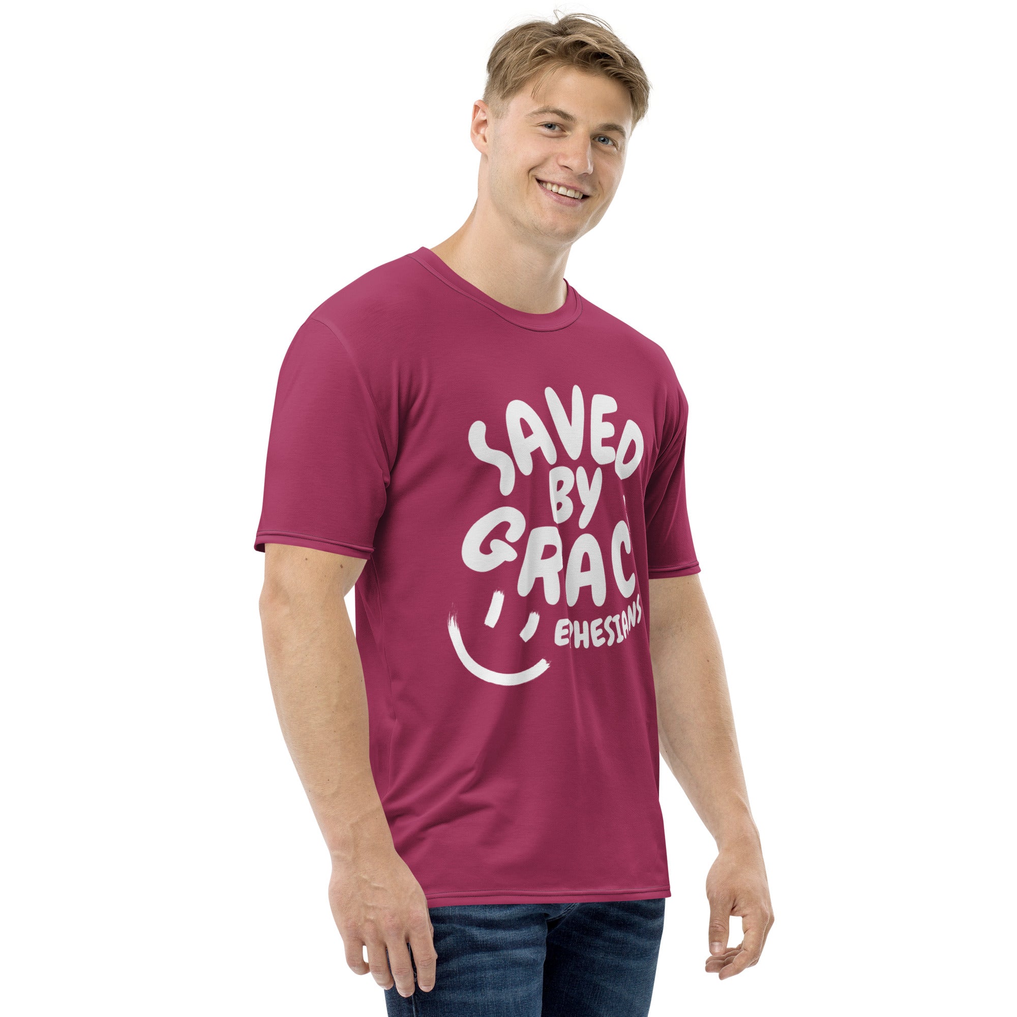 "Saved By Grace" Unisex Raspberry Comfort T-Shirt