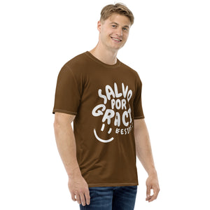 "Salvo Por Su Gracia" Efs 2:8 Camiseta Comoda Unisex Color "Chocolate"