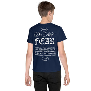 "Do Not Fear, I Am With You" ISAIAH 41:10 Unisex Youth Navy Blue Comfort T-Shirt