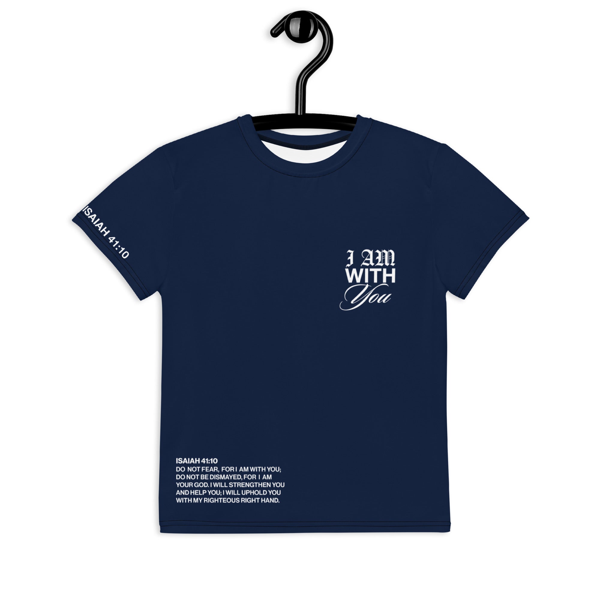 "Do Not Fear, I Am With You" ISAIAH 41:10 Unisex Youth Navy Blue Comfort T-Shirt