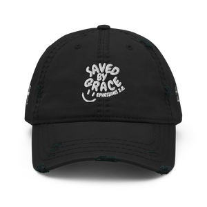 "Saved By Grace" Eph 2:8 "Distressed Dad Hat"