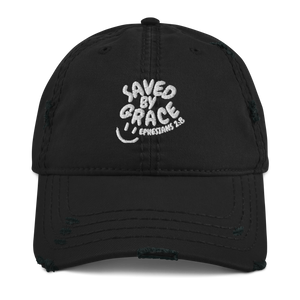 "Saved By Grace" Eph 2:8 "Distressed Dad Hat"