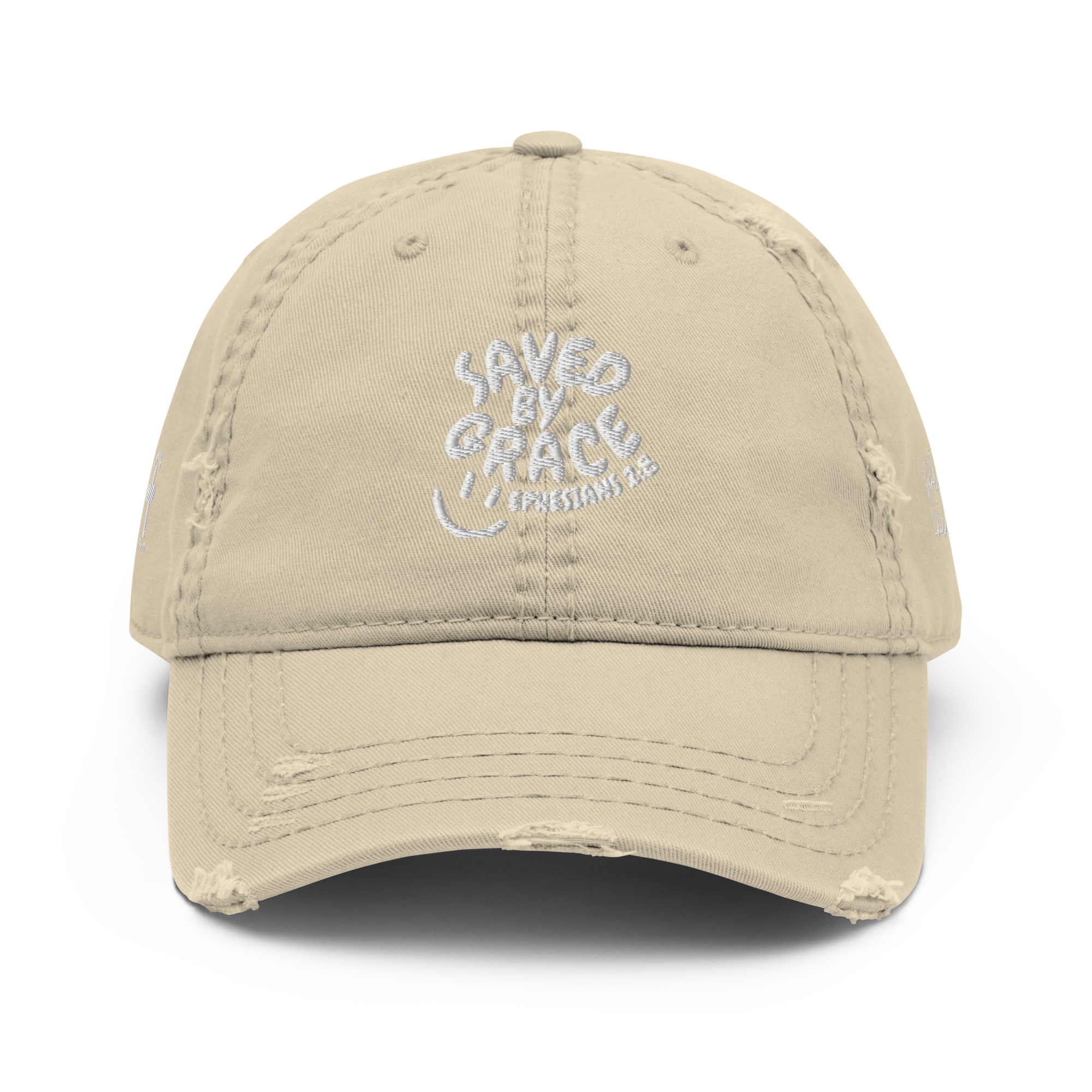 "Saved By Grace" Eph 2:8 "Distressed Dad Hat"