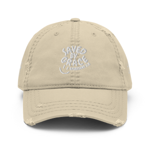 "Saved By Grace" Eph 2:8 "Distressed Dad Hat"