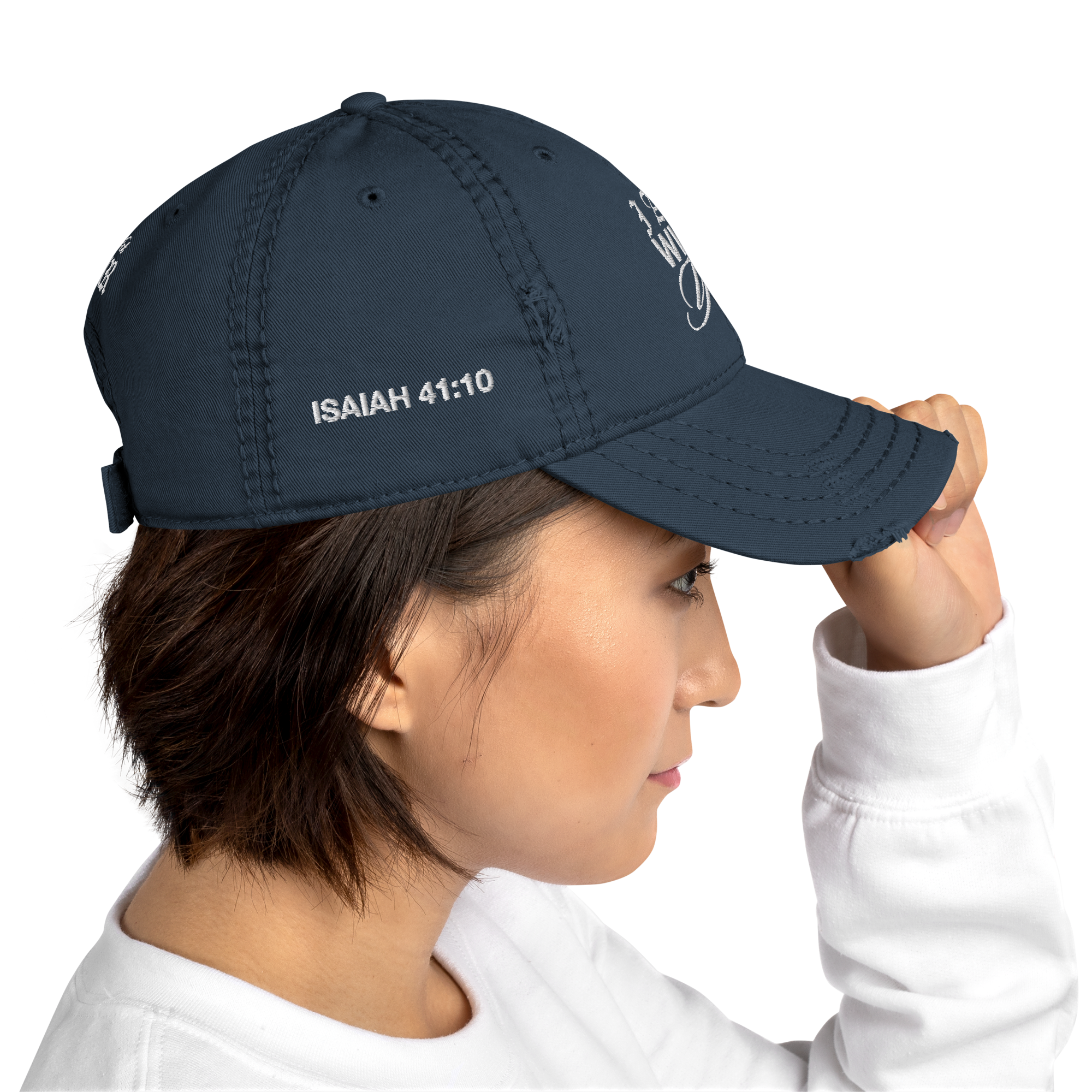 "Do Not Fear, For I Am With You" ISAIAH 41:10 "Distressed Dad Cap"